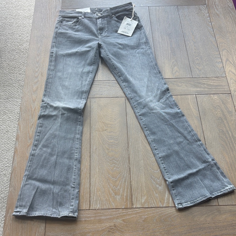 7 For All Mankind Gray Flare Jeans with Tag - Subtle Washed Look 33”inseam
